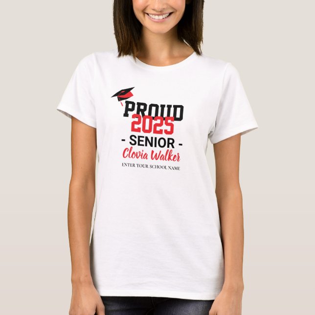 Customised proud school senior graduate T-Shirt (Front)