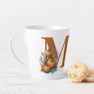 Customised Pumpkin Monogram Name Latte Mug