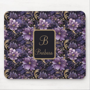 Customised Purple Flowers  Mouse Pad