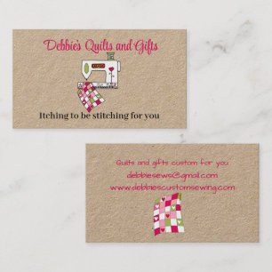 Customised Quilting with Sewing Machine Business Card