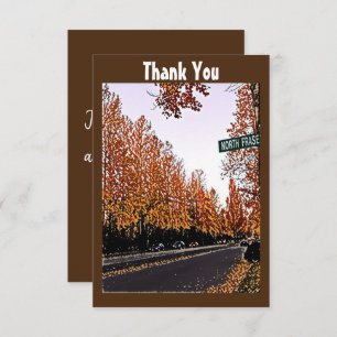 Customised Quote Brown Watercolor Fall Trees Thank You Card