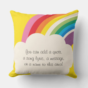 Customised Quote Lyric Rainbow LGBT Outdoor Pillow