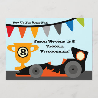 Customised Racing Car Birthday Invitations
