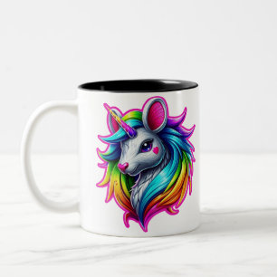 Customised Rainbow Beautiful Two-Photo Two-Tone Coffee Mug