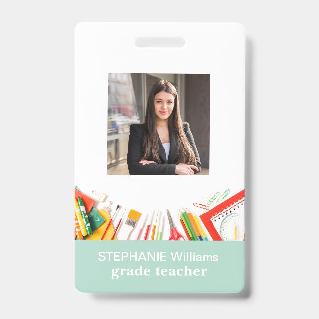 Customised Rainbow School Teacher ID badge (Front)