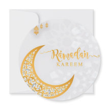 Customised Ramadan Kareem Circle White & Golden 