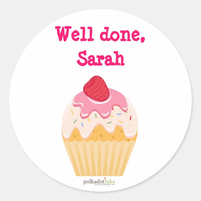 Customised*Raspberry Cupcake Stickers Book (Front)