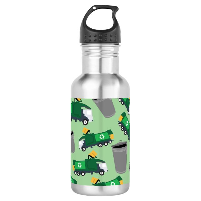 Customised Recycling Garbage Truck 532 Ml Water Bottle (Front)