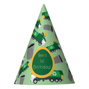 Customised Recycling Garbage Truck Pattern Party Hat