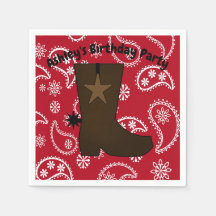 Customised  Red Bandanna Cowboy Boot