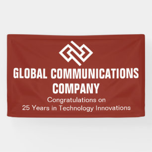 Customised Red Business Anniversary Party Company Banner