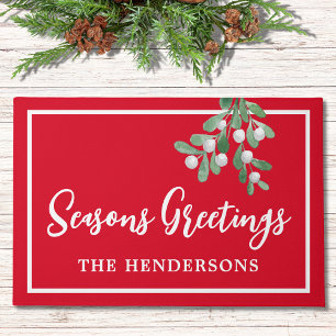 Customised Red Christmas Doormat