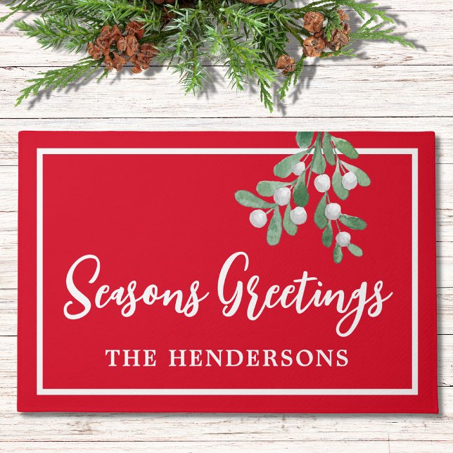 Customised Red Christmas Doormat (Creator Uploaded)