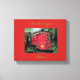 Customised Red Gypsy tiny caravan Canvas Print