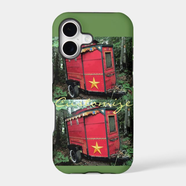 Customised Red Gypsy tiny caravan On caravan (Back)
