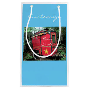 Customised Red Gypsy tiny caravan On caravan Small Gift Bag