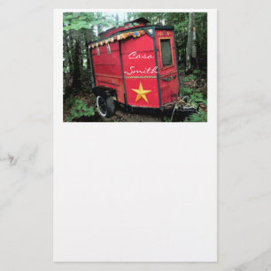 Customised Red Gypsy tiny caravan Stationery