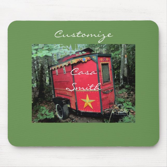 Customised Red Gypsy tiny caravan Thunder_Cove Mouse Pad (Front)