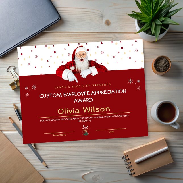 Customised Red Santa Christmas Awards for Employee (Customized Red Santa Christmas Awards for Employee)