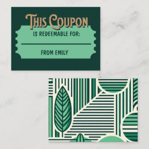 Customised Redeemable Ticket Gift Idea Coupon Card