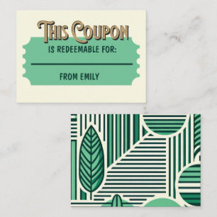 Customised Redeemable Ticket Gift Idea Coupon Card