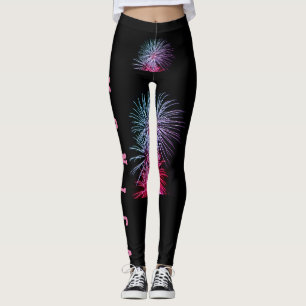 Customised Repeating Name Black Leggings