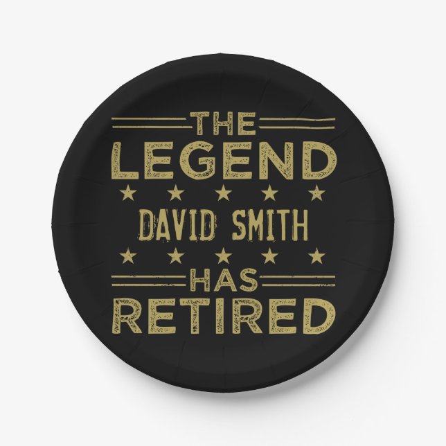 Customised Retired Legend Paper Plate (Front)