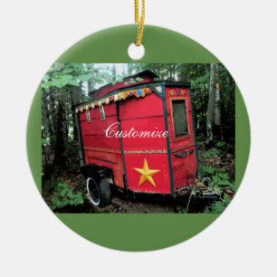 Customised Retro gypsy Vintage camper Ceramic Tree Decoration