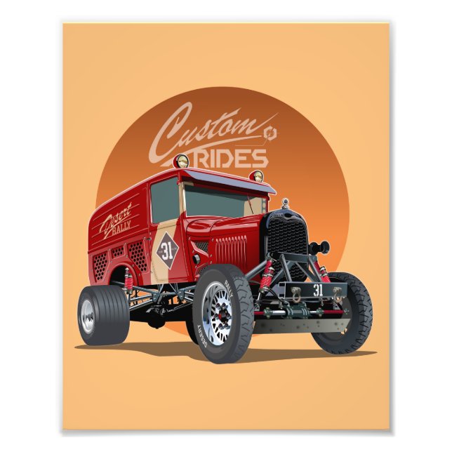 Customised retro race car concept photo print (Front)