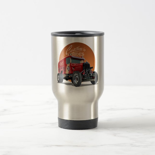 Customised retro race car concept travel mug (Center)