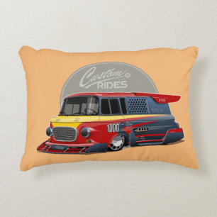 Customised retro race van concept decorative cushion