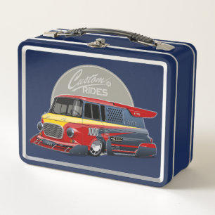 Customised retro race van concept metal lunch box