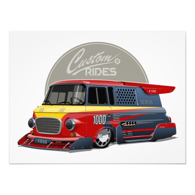 Customised retro race van concept photo print (Front)