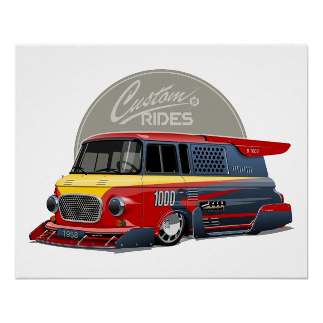 Customised retro race van concept poster (Front)