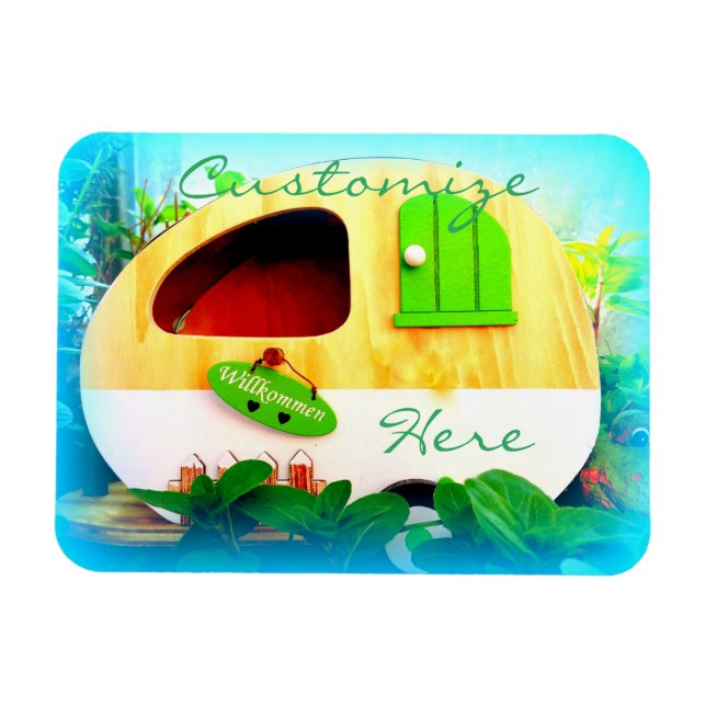 Customised Retro Vintage camper Magnet (Horizontal)