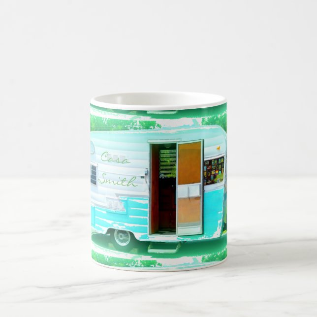 Customised Retro Vintage caravan camper Coffee Mug (Center)