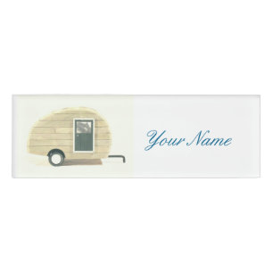 Customised Retro Vintage teardrop camper Name Tag