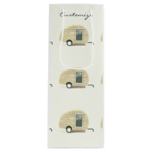 Customised Retro Vintage teardrop camper Wine Gift Bag