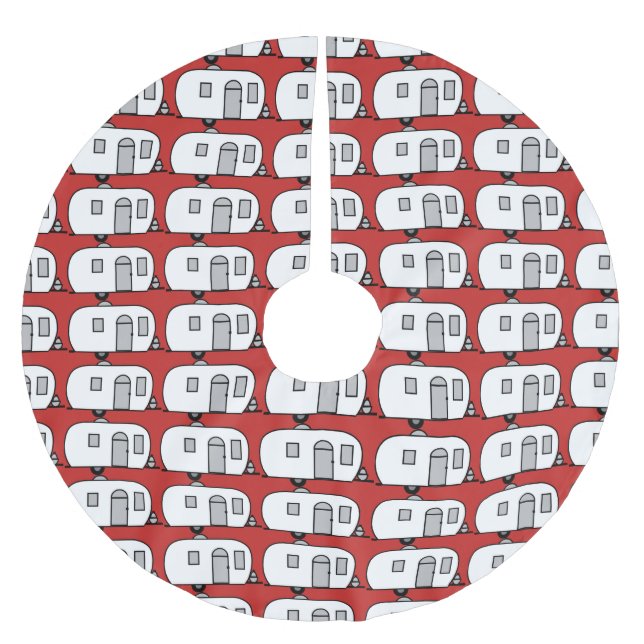 Customised Rounded Gypsy tiny caravan Brushed Polyester Tree Skirt (Front)