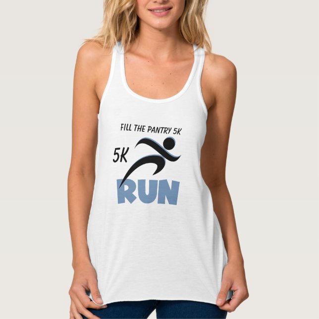 Customised RUN Blue Text T-shirt Singlet (Front)