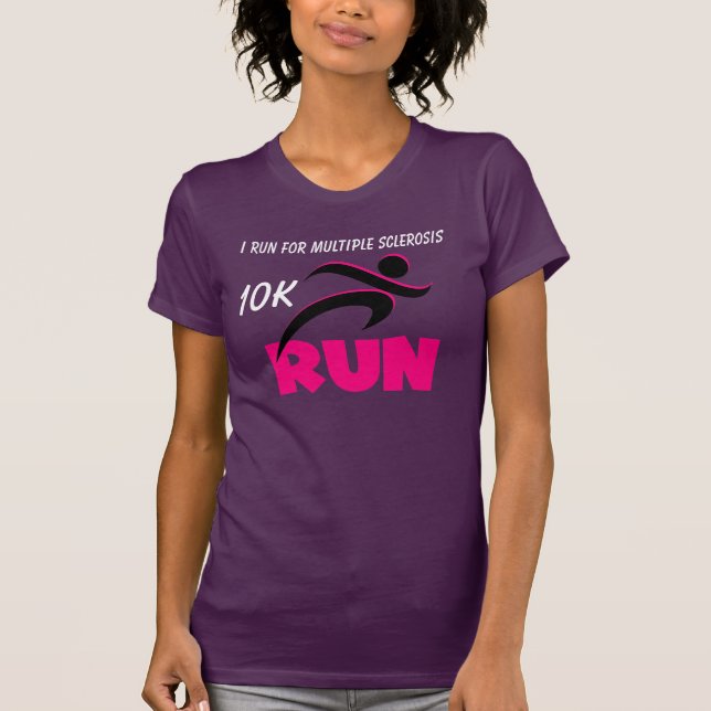 Customised RUN Pink Text T-shirt (Front)