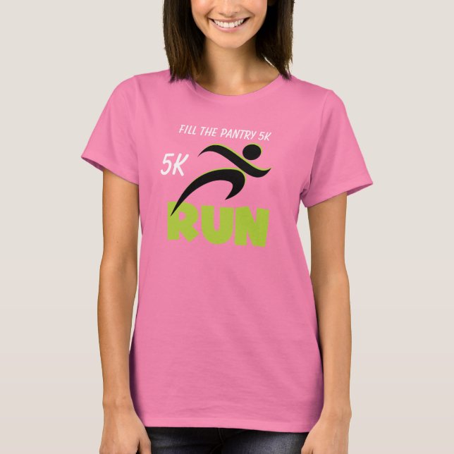 Customised RUN Spring Green Text T-shirt (Front)