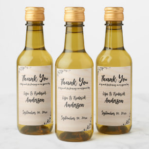 Customised Rustic Thank You from Couple Wine Label