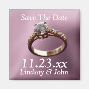 Customised Save The Date Diamond Engagement Ring M Magnet