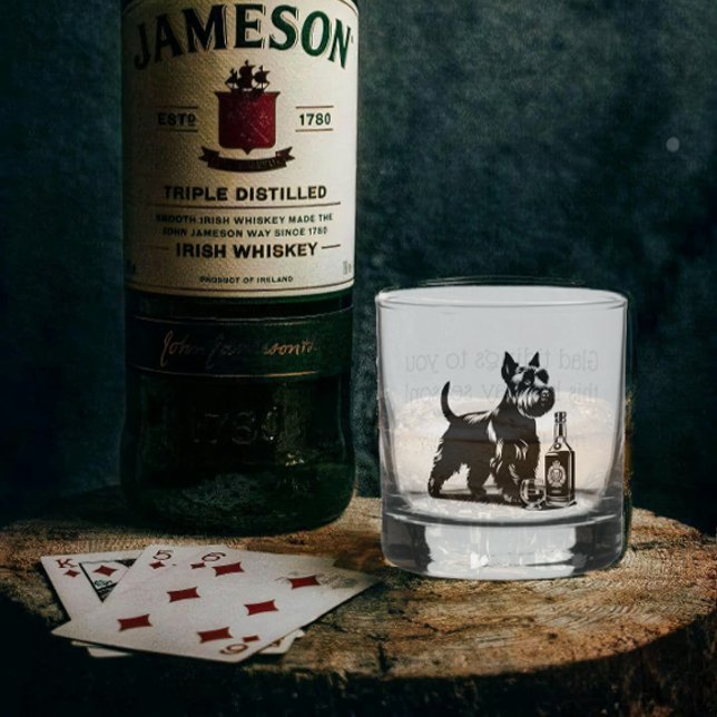 Customised Scotty Dog Christmas Whiskey Rocks Whiskey Glass (Creator Uploaded)