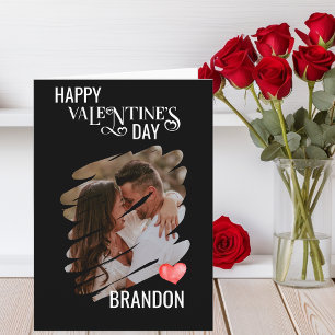 Customised Scratch Photo Modern Monogram Love  Card