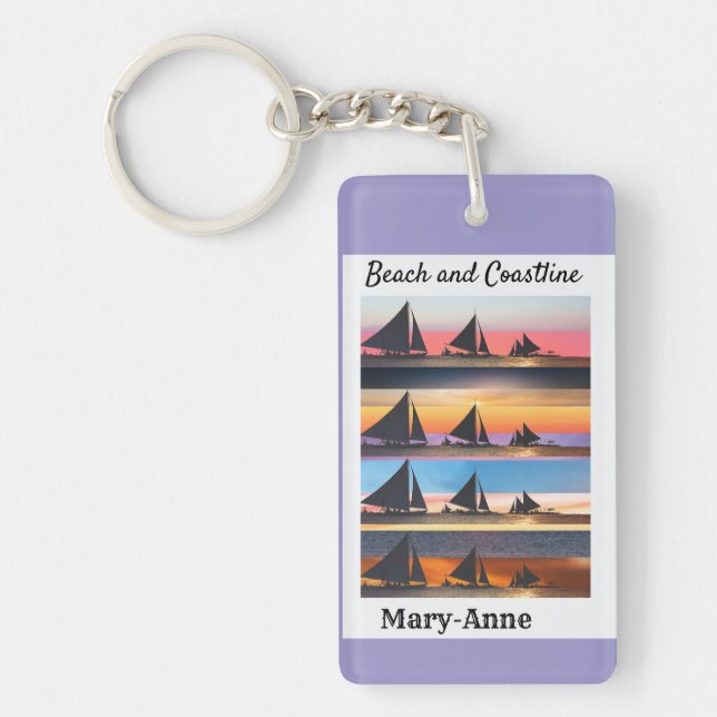 Customised Set Sails  Key Ring (Front)