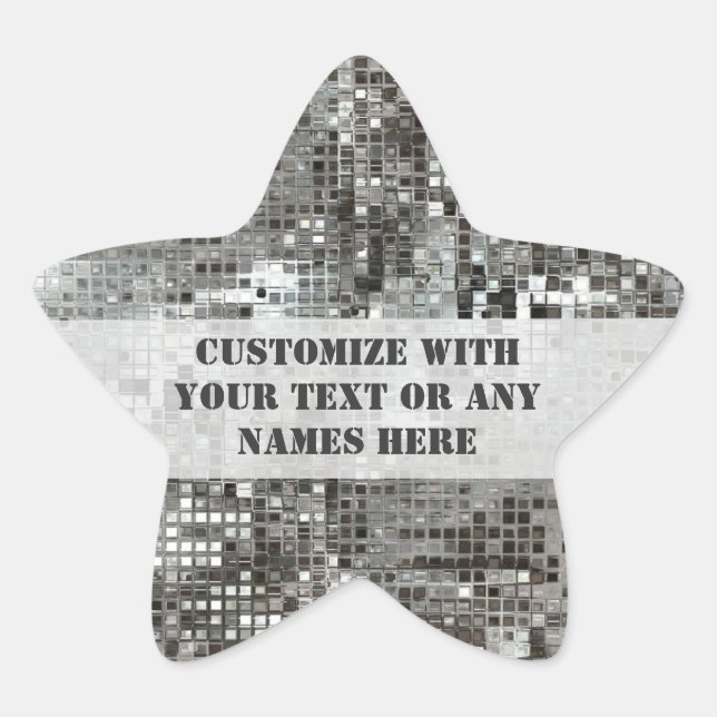 Customised Silver Sequins Star Sticker (Front)