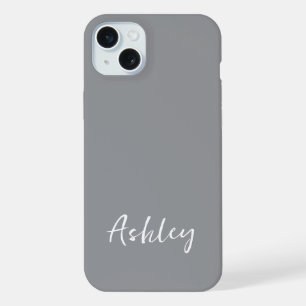 Customised Simple Stylish Modern Black Colour iPhone 15 Plus Case
