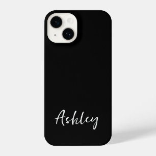 Customised Simple Stylish Modern Black Colour  iPhone 14 Case